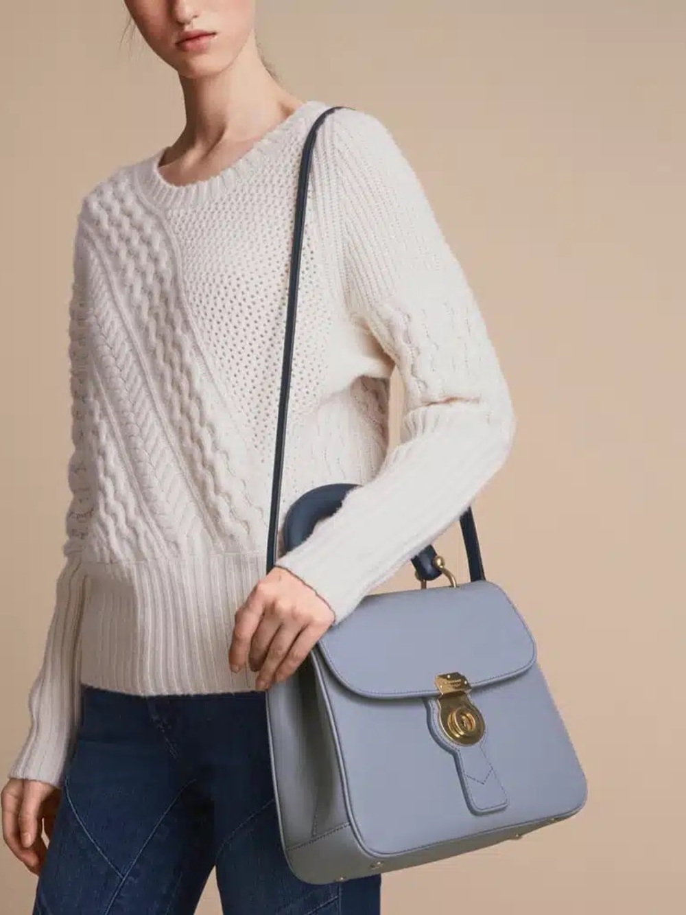 Burberry Medium DK88 Top Handle Bag In Blue - Picture 16 of 16